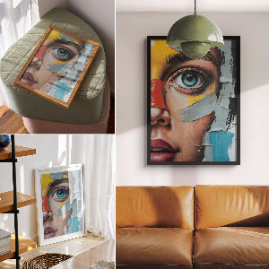 Wandposter mit abstrakter Darstellung eines Auges