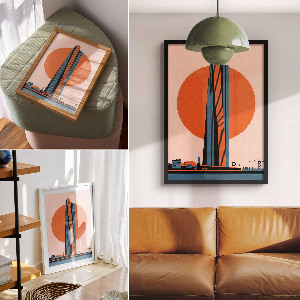Poster Kunstdruck „Stadt der Zukunft
