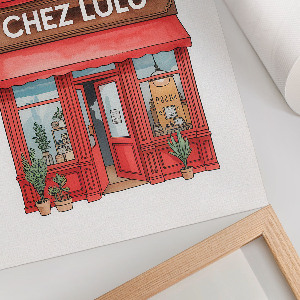 Wandposter „Ein hübsches Café“
