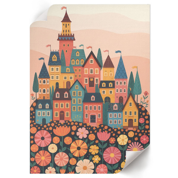 Kunstdruck mit Motiv bunte Häuser