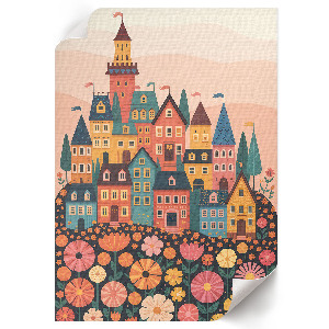 Kunstdruck mit Motiv bunte Häuser