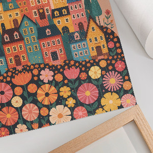 Kunstdruck mit Motiv bunte Häuser
