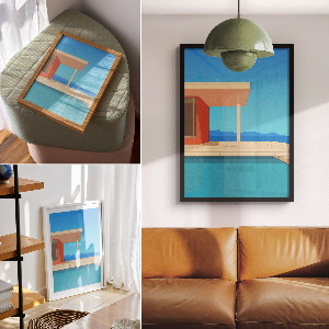 Kunstdruck auf Leinwand mit Motiv Sommerarchitektur