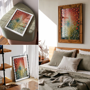 Retro-Poster mit Blumenmotiv