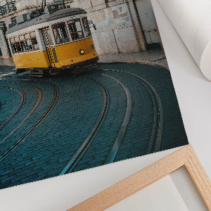 Poster auf Leinwand mit Straßenbahn-Motiv