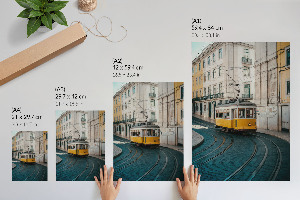 Poster auf Leinwand mit Straßenbahn-Motiv