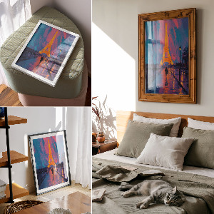 Wandposter mit Nachtpanorama