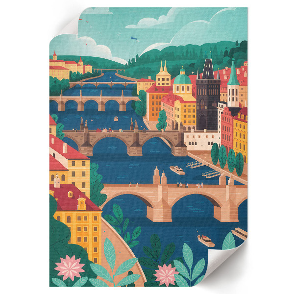 Kunstdruck-Poster mit Stadtlandschaft