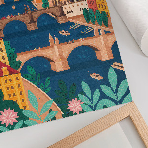Kunstdruck-Poster mit Stadtlandschaft
