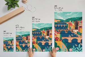 Kunstdruck-Poster mit Stadtlandschaft