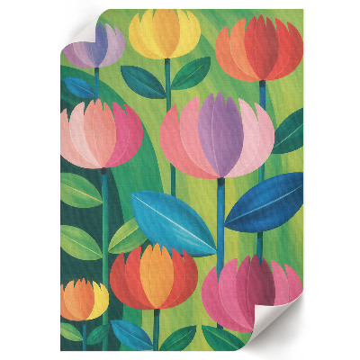 Retro poster Bunte Blumen