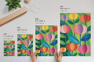 Retro poster Bunte Blumen
