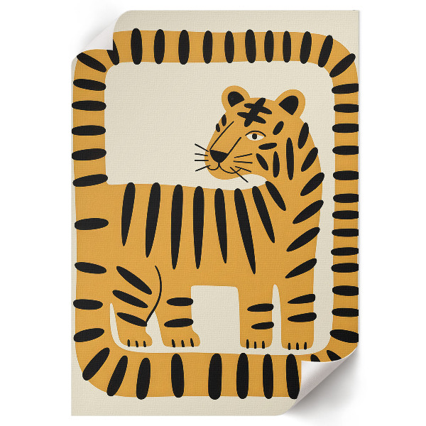 Poster Kunstdruck mit grafischem Tigermotiv