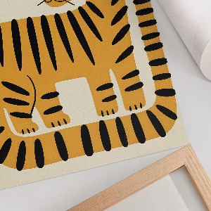 Poster Kunstdruck mit grafischem Tigermotiv