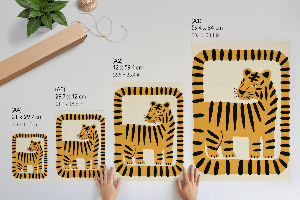 Poster Kunstdruck mit grafischem Tigermotiv