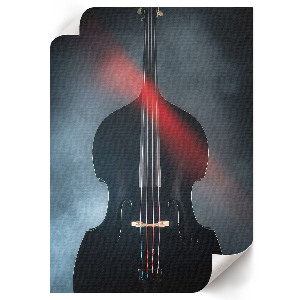 Poster auf Leinwand mit Motiv einer schwarzen Violine