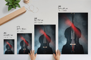Poster auf Leinwand mit Motiv einer schwarzen Violine