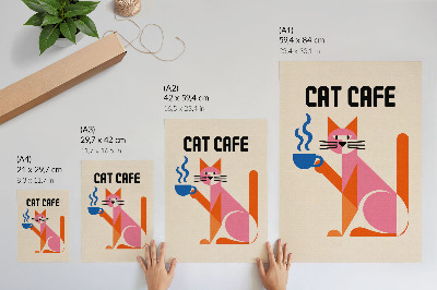 Kunstdruck poster Katzenkaffee