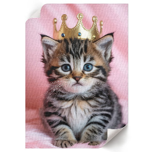 Poster Kunstdruck mit Motiv einer Katze mit Krone