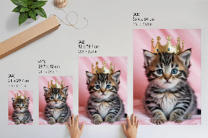 Poster Kunstdruck mit Motiv einer Katze mit Krone