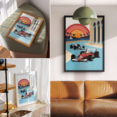 Kunstdruck leinwand Illustration eines Rennens