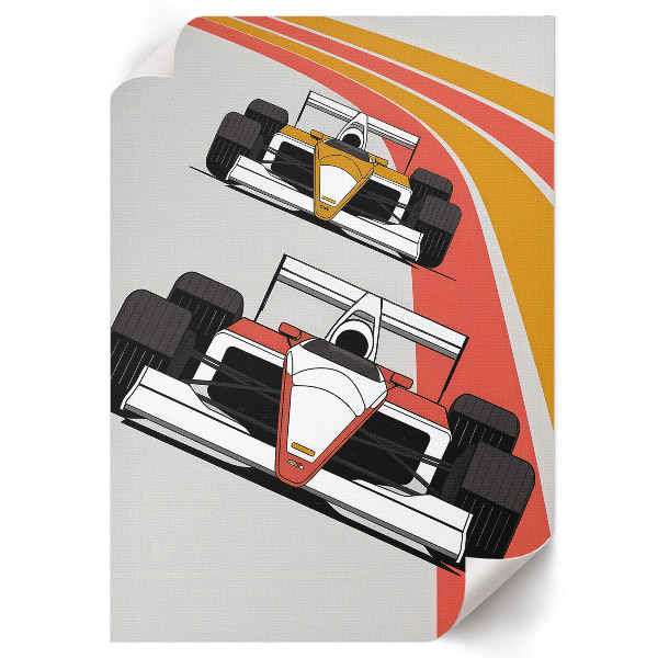 Retro poster Formel-Rennwagen