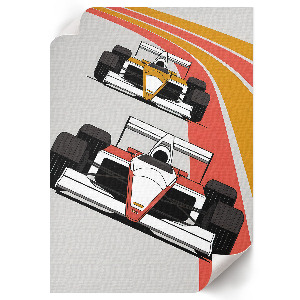 Retro-Poster mit Motiv eines Formel-Rennwagens