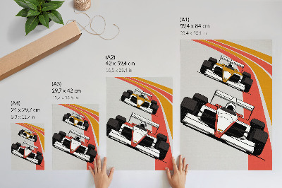 Retro poster Formel-Rennwagen