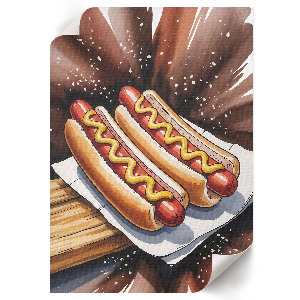 Wandposter mit Motiv leckerer Hotdogs
