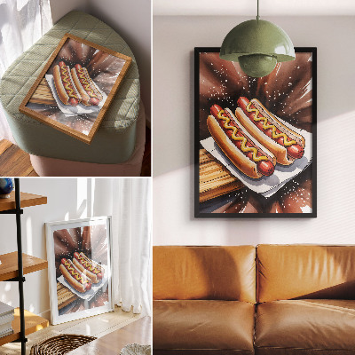 Wand poster Leckere Hotdogs
