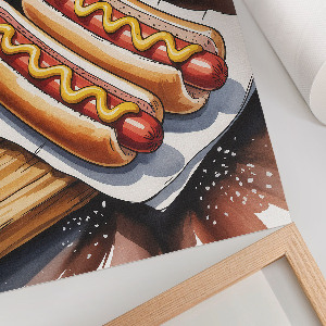 Wandposter mit Motiv leckerer Hotdogs