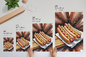 Wandposter mit Motiv leckerer Hotdogs