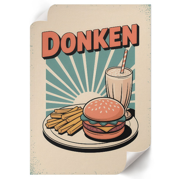 Kunstdruck-Poster im Retro-Fastfood-Design