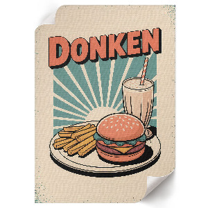Kunstdruck-Poster im Retro-Fastfood-Design