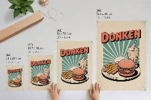 Kunstdruck-Poster im Retro-Fastfood-Design