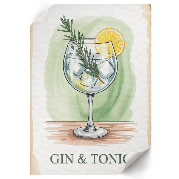 Poster mit Gin Tonic Motiv auf Leinwand