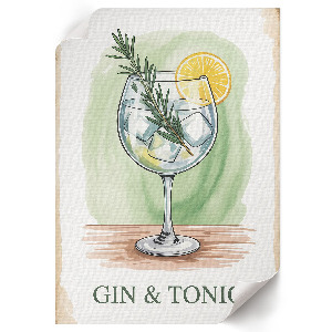 Poster mit Gin Tonic Motiv auf Leinwand