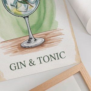 Poster mit Gin Tonic Motiv auf Leinwand