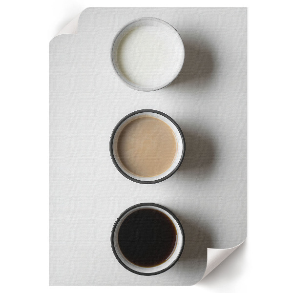 Poster auf Leinwand mit Motiv Milch und Kaffee