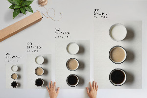 Poster auf Leinwand mit Motiv Milch und Kaffee