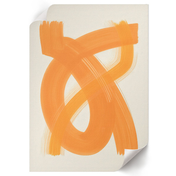 Kunstdruck poster Orangefarbene Striche