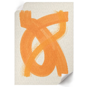 Kunstdruck poster Orangefarbene Striche