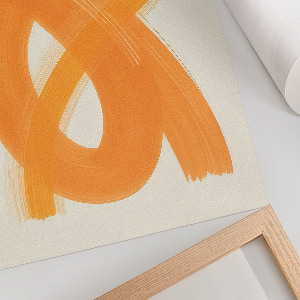 Kunstdruck poster Orangefarbene Striche