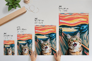 Poster Kunstdruck mit Motiv 'Katzenschrei'