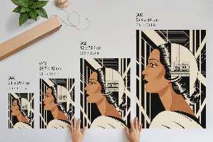Kunstdruckposter mit Motiv einer Frau im Stil des Modernismus