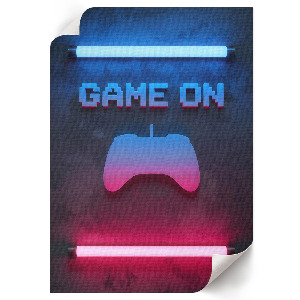 Retro poster Spiel mit Neonlichtern