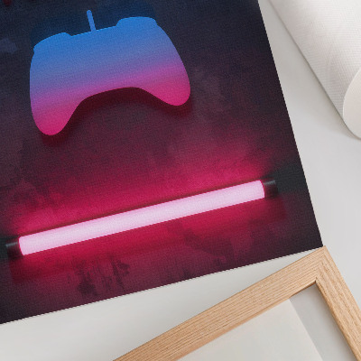 Retro poster Spiel mit Neonlichtern