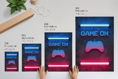 Retro poster Spiel mit Neonlichtern