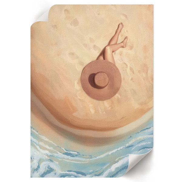 Poster auf leinwand Frau und der Strand