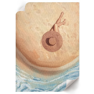 Poster auf Leinwand mit Motiv einer Frau am Strand